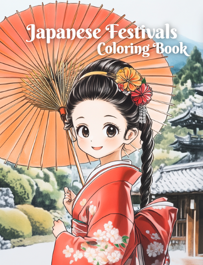 Japanese Festivals Coloring Book