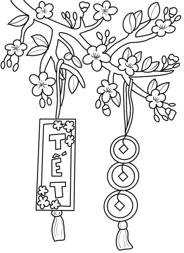 Tet Nguyên Dán Coloring Book: Children Can Celebrate and Learn about Tet with This Fun Coloring Book - Image 3